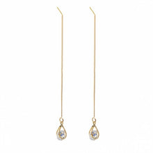 Load image into Gallery viewer, New Gold Silver Color Long Drop Rhinestone Tassel Dangle Earrings Women Wedding Drop Earing Fashion Sparkling Crystal Jewelry
